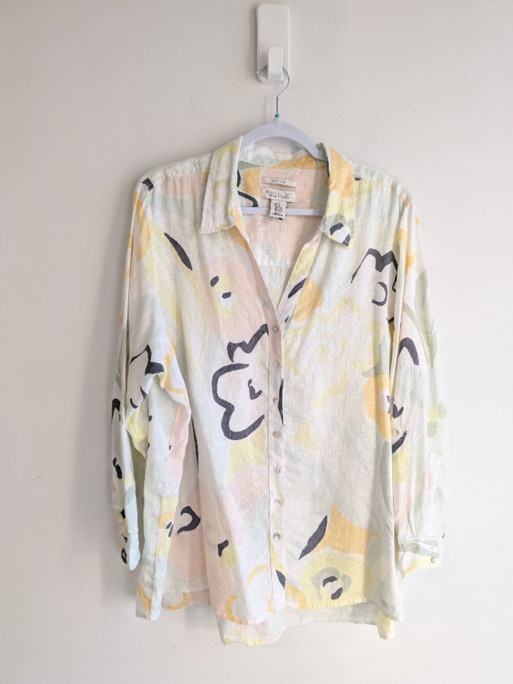 Rachel Zoe Linen Abstract Print button up shirt